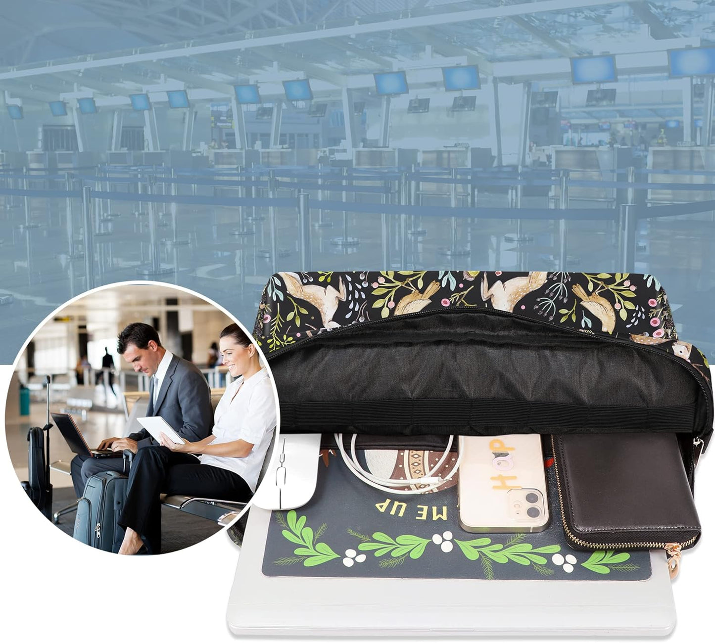 Laptop Case 15.6 Inch Computer Messenger Bag with Shoulder Strap for Men Women Travel