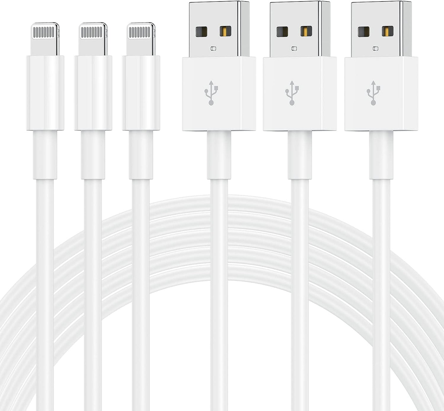 3Pack 3Ft [Apple Mfi Certified] Apple Iphone Charger,Iphone Chargers Iphone Lightning to USB Cable 3 Foot, Fast Charging Cord for Apple Iphone 12/11/11Pro/11Max/ X/XS/XR/XS Max/8/7, Ipad