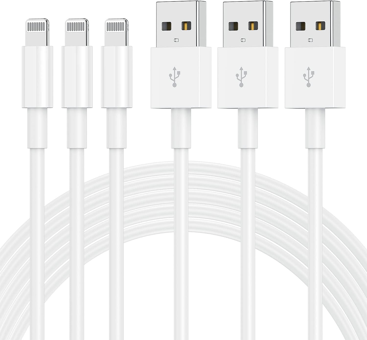 3Pack 3Ft [Apple Mfi Certified] Apple Iphone Charger,Iphone Chargers Iphone Lightning to USB Cable 3 Foot, Fast Charging Cord for Apple Iphone 12/11/11Pro/11Max/ X/XS/XR/XS Max/8/7, Ipad