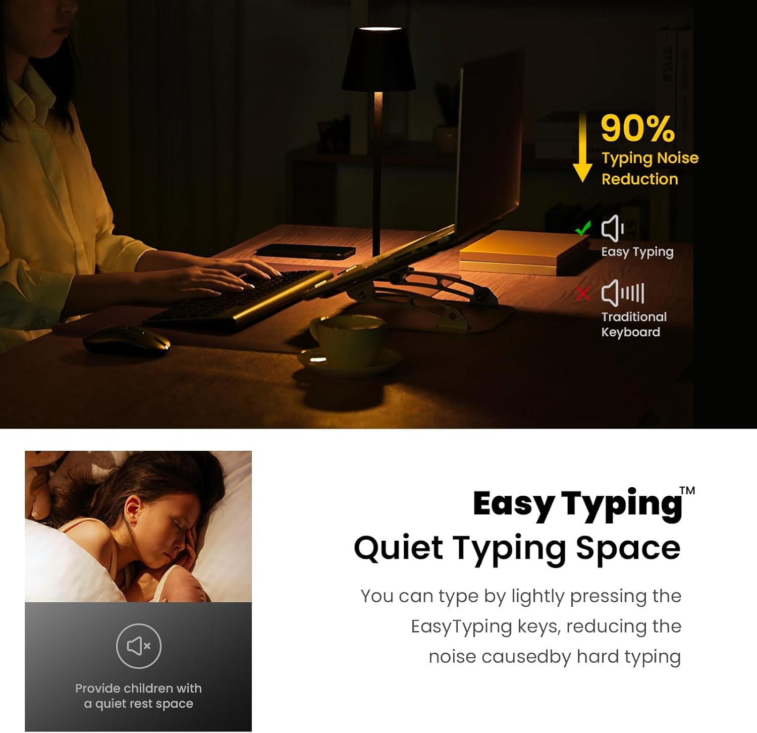Easytyping KF10 Wireless Keyboard and Mouse Combo, [Silent Scissor Switch Keys][Labor-Saving Keys]Ultra Slim Wireless Computer Keyboard and Mouse, Easy Setup for Pc/Laptop/Mac/Windows - Grey