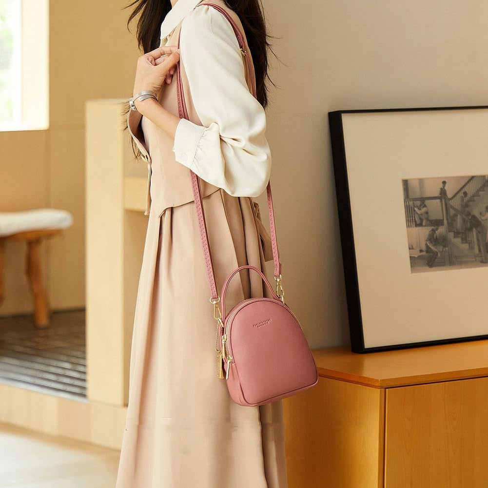 Women'S Cute Mini Backpack PU Leather Crossbody Bag Fashion Small Purse Lightweight Travel Shoulder Bag Gift