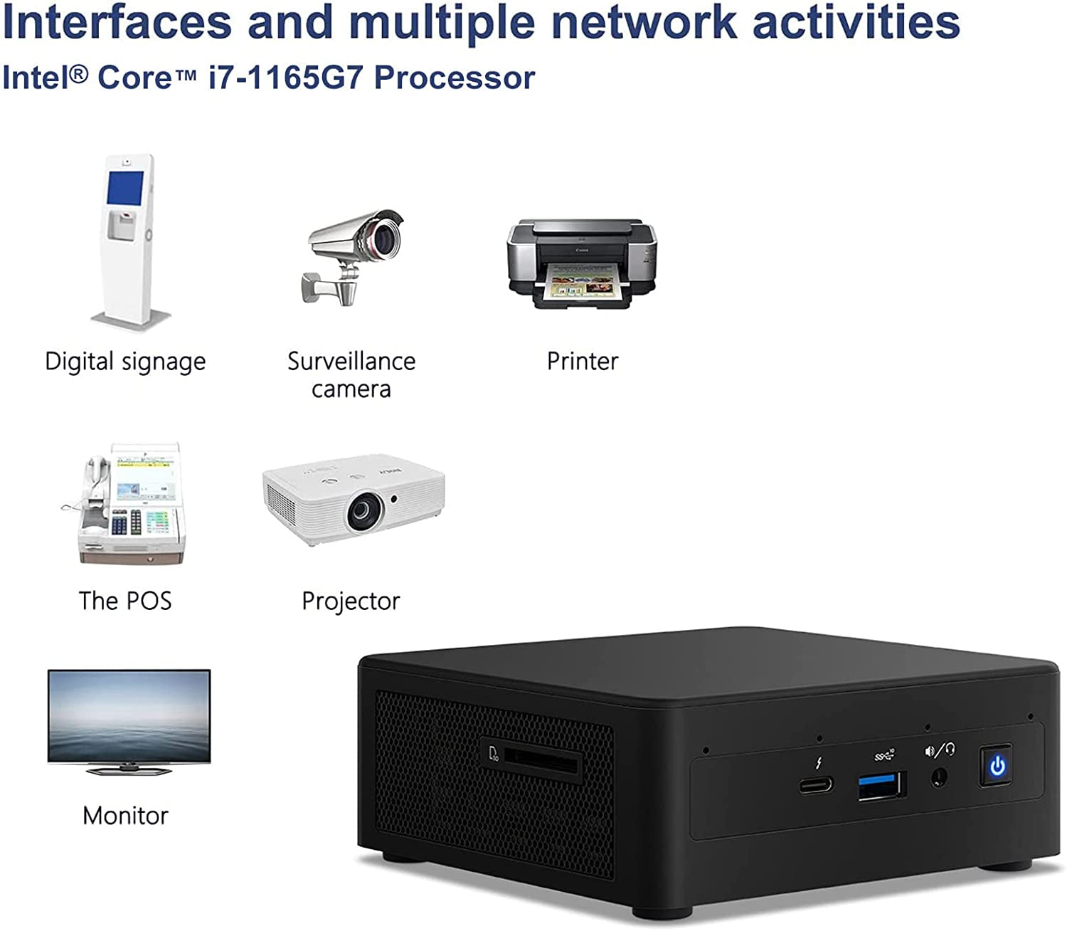 NUC Nuc11Pahi7 Mini Pc/Htpc,Mini Computer,Four-Core I7 1165G7 - up to 4.7 Ghz Turbo,Nvme SSD DDR4 Ram,Wifi 6, BT 5.2 Thunderbolt 3,8K Support,Quadruple Monitor(16Gb+256Gb)