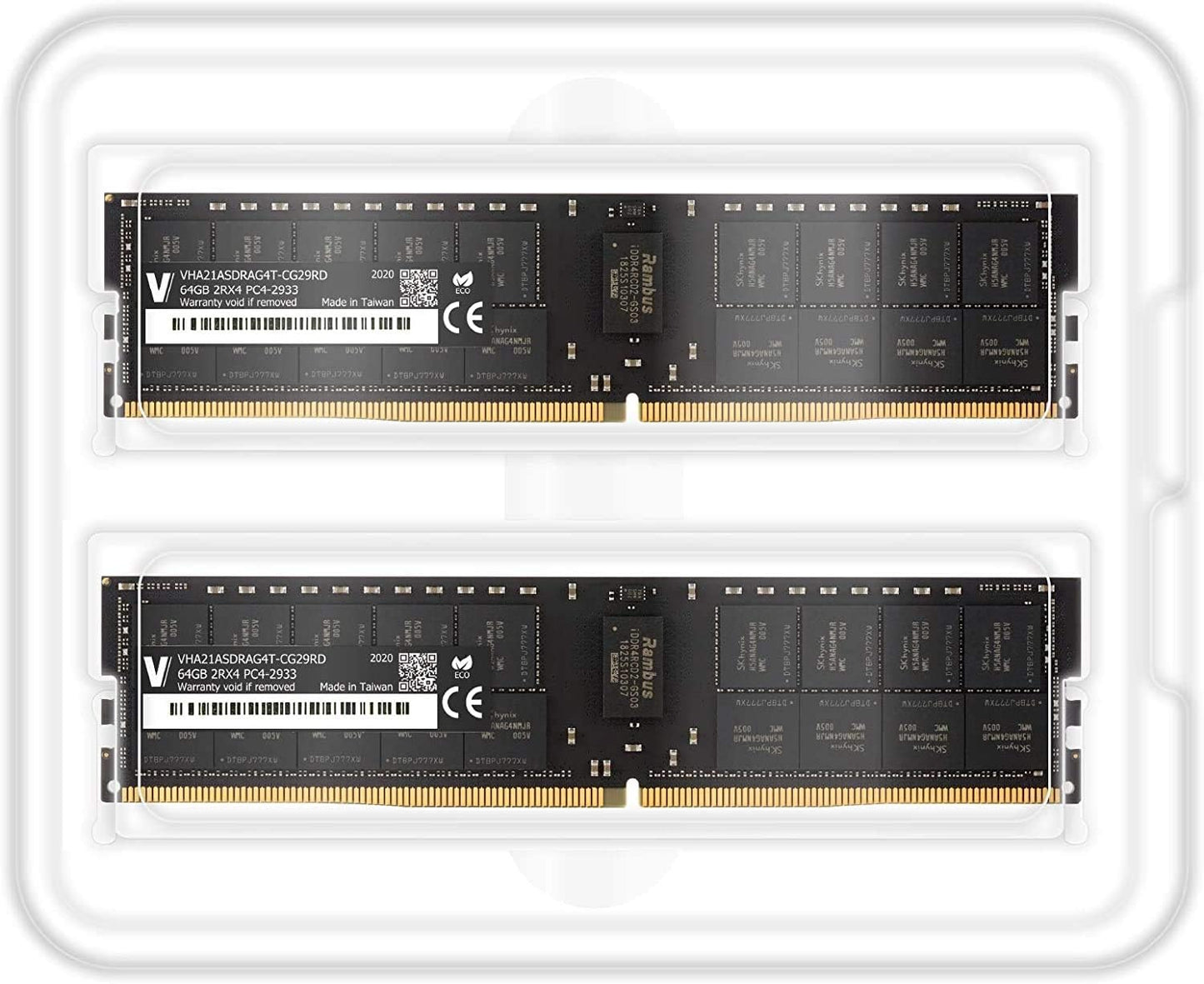128GB (2 X 64GB) Dual Rank 2Rx4 Server Memory Ram Module for Apple Mac Pro DDR4 2933Mhz (PC3-23400) ECC Registered DIMM 1.2V (VHA21ASDRAG4T-CG29RD)