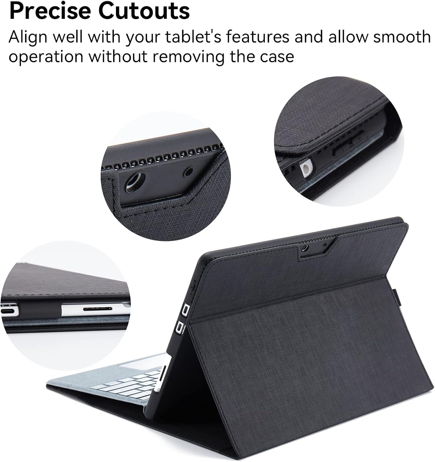 Microsoft Surface Pro 8 Case,Multi-Angle Slim Lightweight Protective Cover with Stylus Pen Holder for 2021 Surface Pro 8 13 Inch,Compatible with Type Cover Keyboard(Keyboard Not Included)