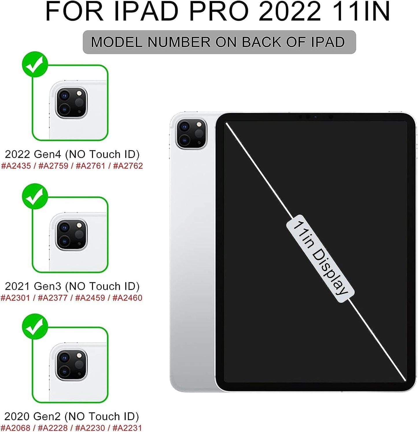 for Ipad Pro 11 Case (M2) 2022/2021/2020 with Pencil Holder - [Full Body Protection + Apple Pencil Charging + Auto Wake/Sleep], Soft TPU Back Cover for 2022 Ipad Pro 11 Inch(B-Book Navy)