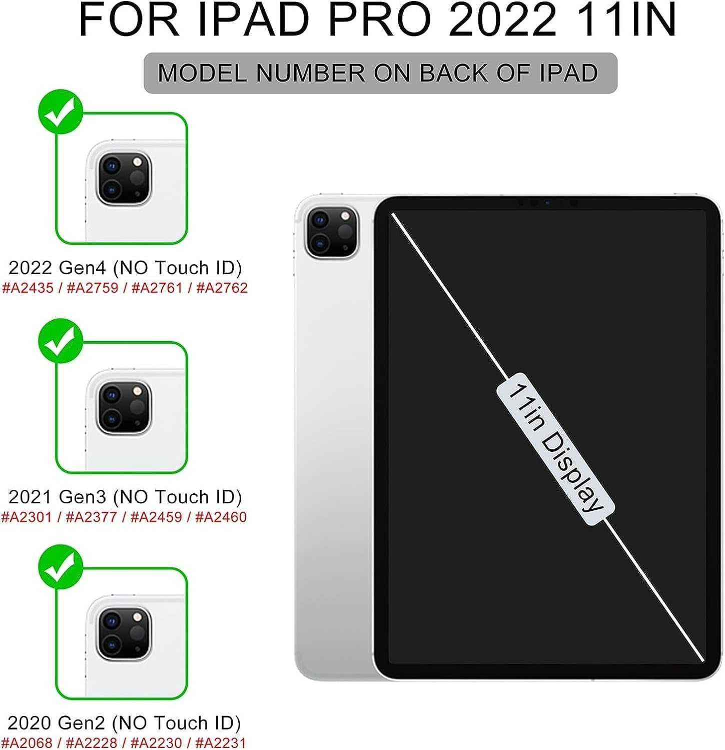 for Ipad Pro 11 Case (M2) 2022/2021/2020 with Pencil Holder - [Full Body Protection + Apple Pencil Charging + Auto Wake/Sleep], Soft TPU Back Cover for 2022 Ipad Pro 11 Inch(B-Book Navy)