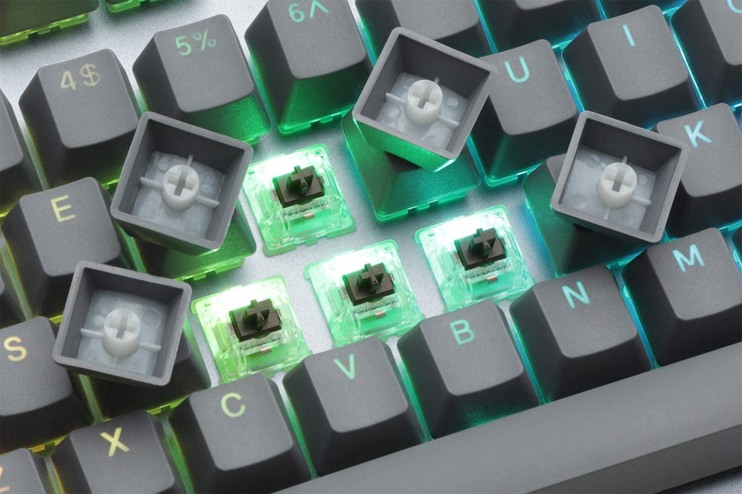 CTRL Mechanical Keyboard — Tenkeyless TKL (87 Key) Gaming Keyboard, Hot-Swap Switches, Programmable Macros, RGB LED Backlighting, USB-C, Doubleshot PBT, Aluminum Frame (Kaihua Speed Silver, Gray)