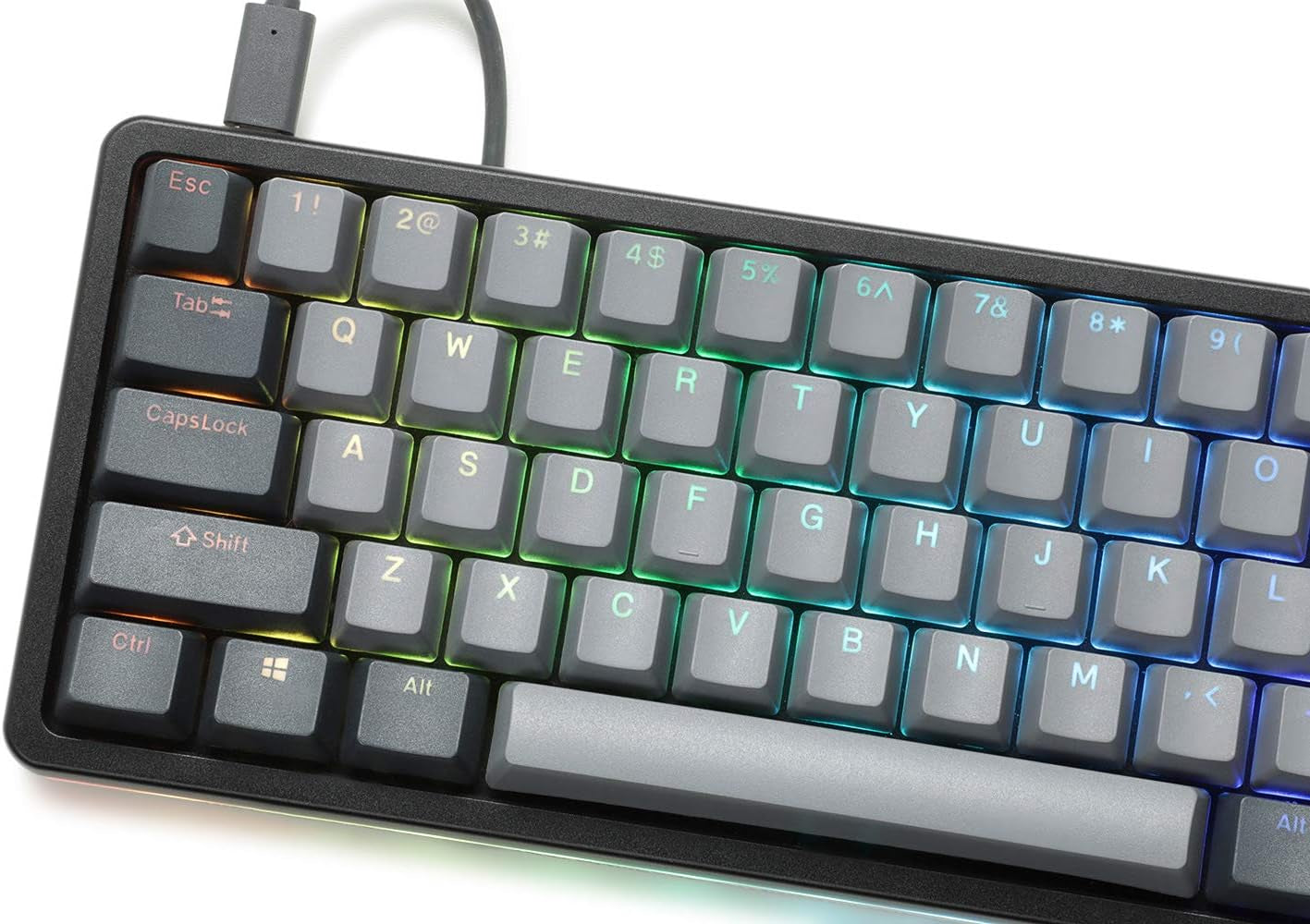 ALT High-Profile Mechanical Keyboard — 65% (67 Key) Gaming Keyboard, Hot-Swap Switches, Programmable Macros, RGB LED Backlighting, USB-C, Doubleshot PBT, Aluminum Frame (Cherry MX Brown, Black)