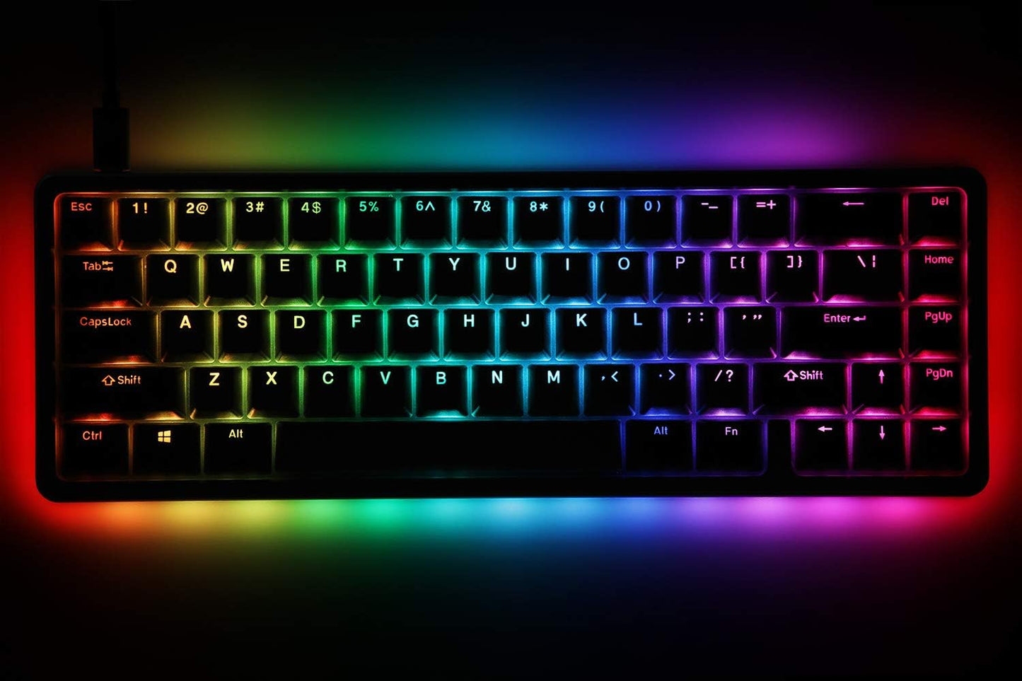 ALT High-Profile Mechanical Keyboard — 65% (67 Key) Gaming Keyboard, Hot-Swap Switches, Programmable Macros, RGB LED Backlighting, USB-C, Doubleshot PBT, Aluminum Frame (Cherry MX Brown, Black)