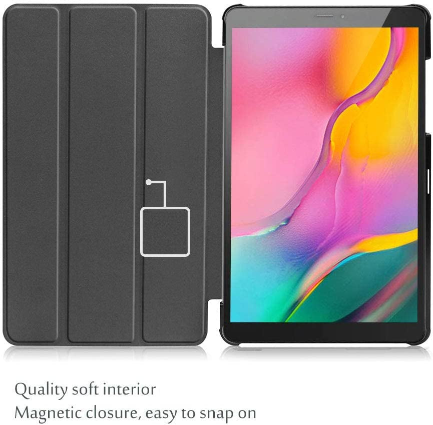 Slim Case for Galaxy Tab a 8-Inch 2019 T290 T295, Light Cover Trifold Stand Hard Shell Folio Case for 8.0 Inch Galaxy Tab a 2019 without S Pen Model SM-T290 (Wi-Fi) SM-T295 (LTE) –Black