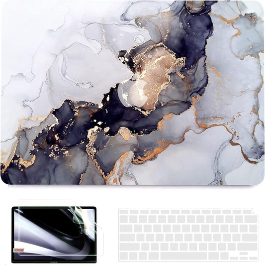 Compatible with Macbook Air 13 Inch Case 2021 2020 2019 2018 M1 A2337 A2179 A1932 Touch ID, Plastic Hard Shell +2 Keyboard Cover +Screen Protector for Macbook Air 13.3 Inch Case, Blue Marble