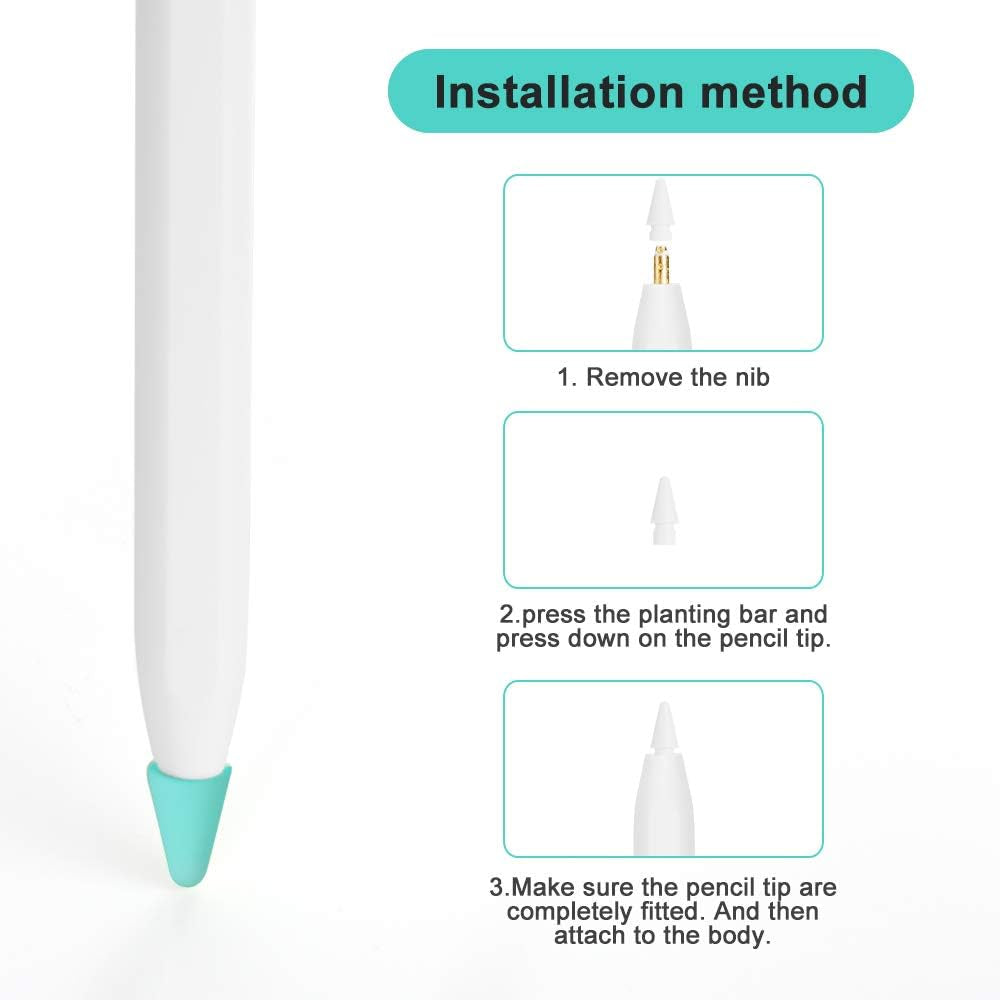 Hwojjha Silicone Nibs Cover Writing Protection for Ipad Pencil Compatible with Apple Pencil Tips (2Nd Gen) (8 Pcs)