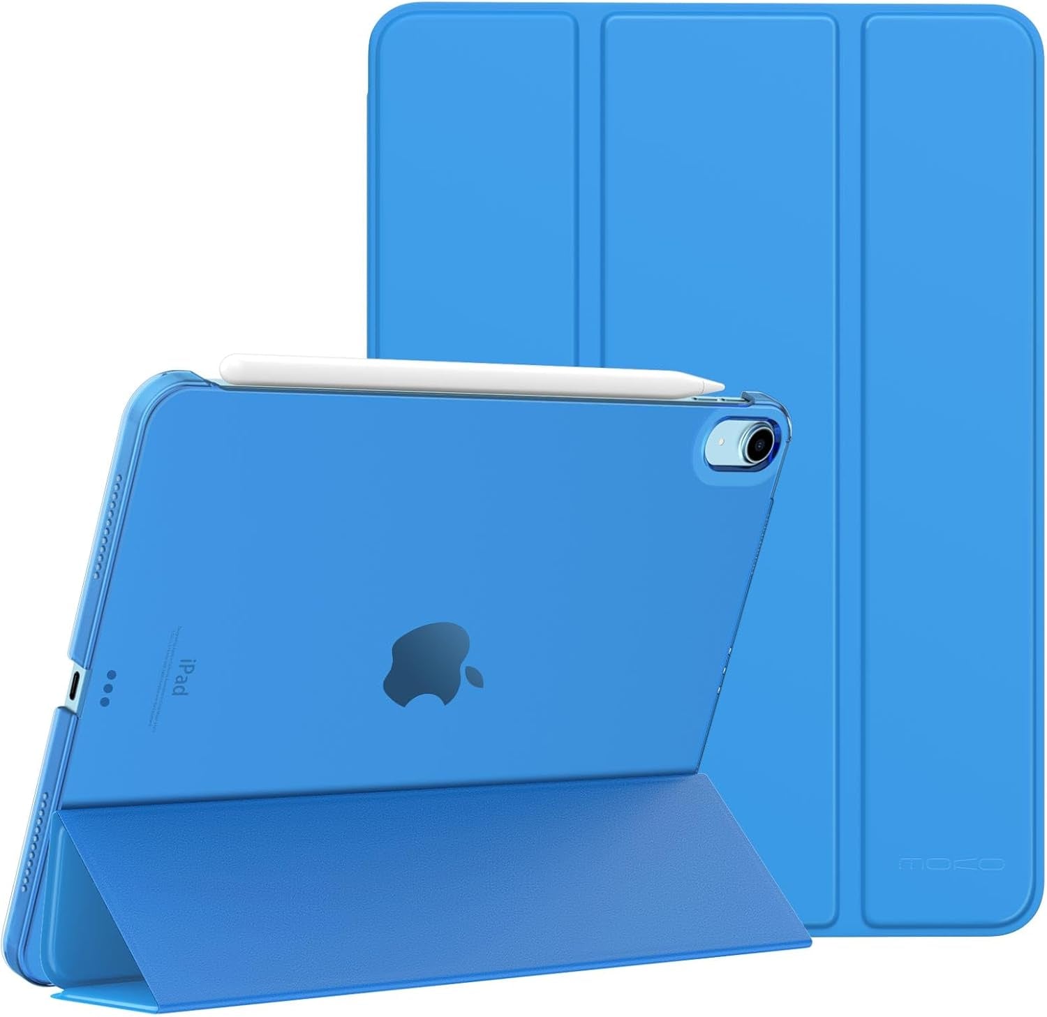 for Ipad Air 11 Inch Case 7Th/6Th Generation M3/M2 2025/2024, Ipad Air 5Th/4Th Gen Case 2022/2020 10.9 Inch, Slim Hard PC Translucent Back Shell Cover, Support Touch Id,Blue Wave