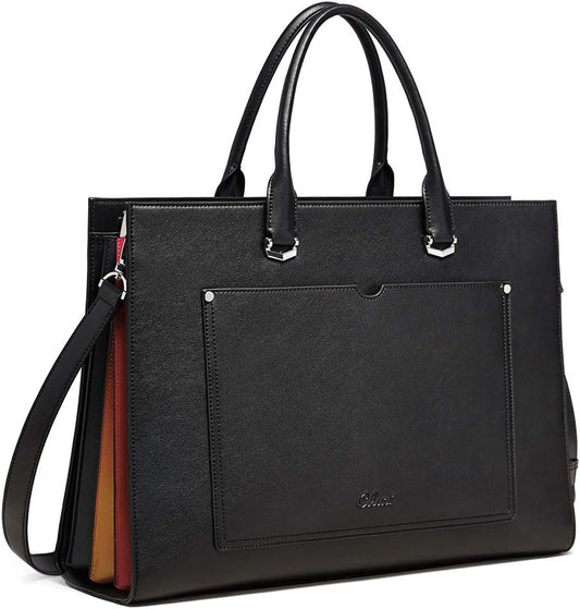 Briefcase for Women Vegan Leather 15.6 Inch Laptop Bag Large Pocket Business Ladies Shoulder Bag
