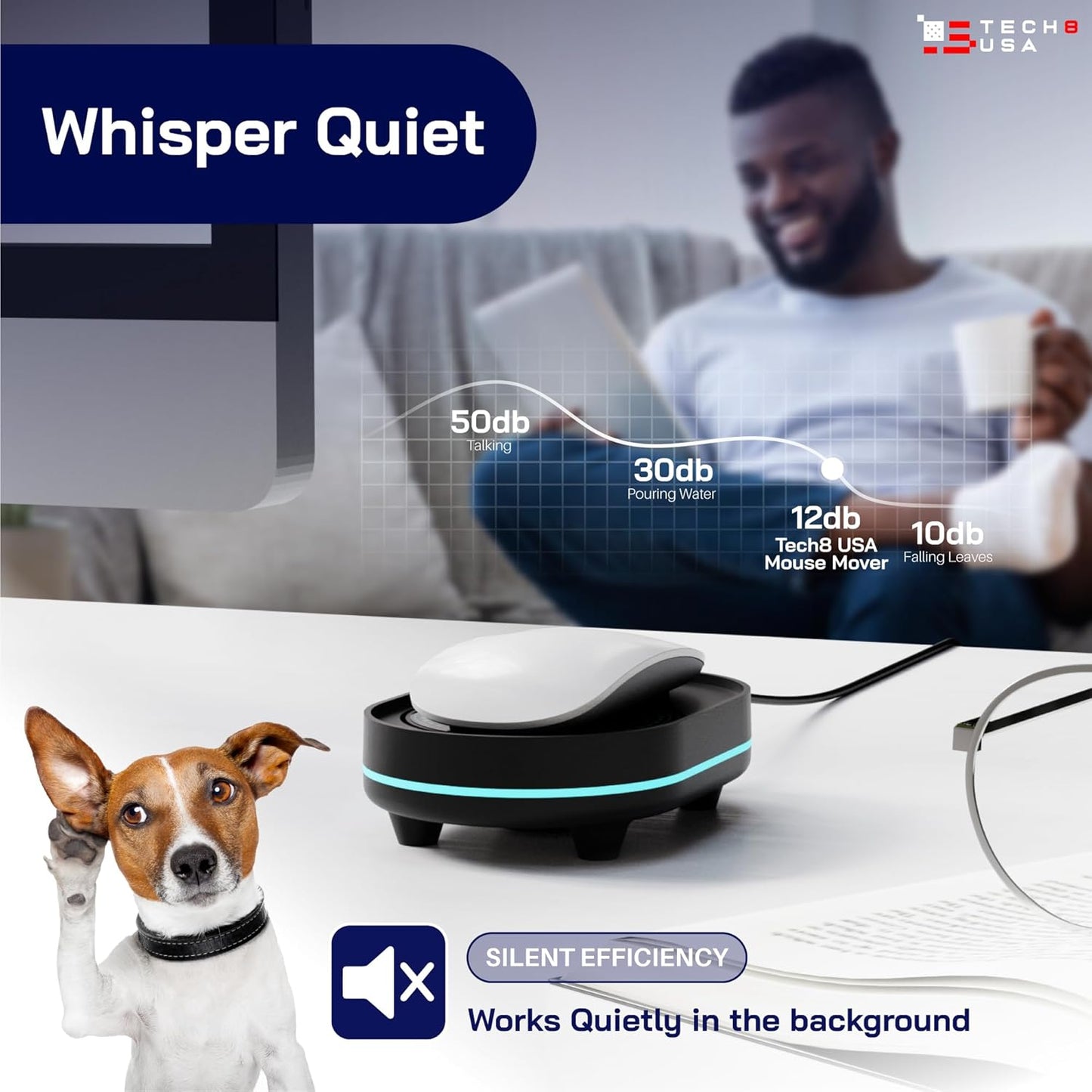 Mouse Mover Device, Undetectable Mouse Jiggler for Laptops, PC, No Software, Random Movement, Patented, Designed, Engineered, Packaged in USA - 3D Hologram Alien