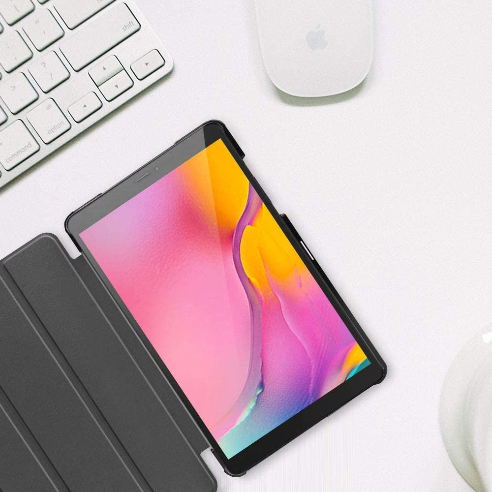 Slim Case for Galaxy Tab a 8-Inch 2019 T290 T295, Light Cover Trifold Stand Hard Shell Folio Case for 8.0 Inch Galaxy Tab a 2019 without S Pen Model SM-T290 (Wi-Fi) SM-T295 (LTE) –Black