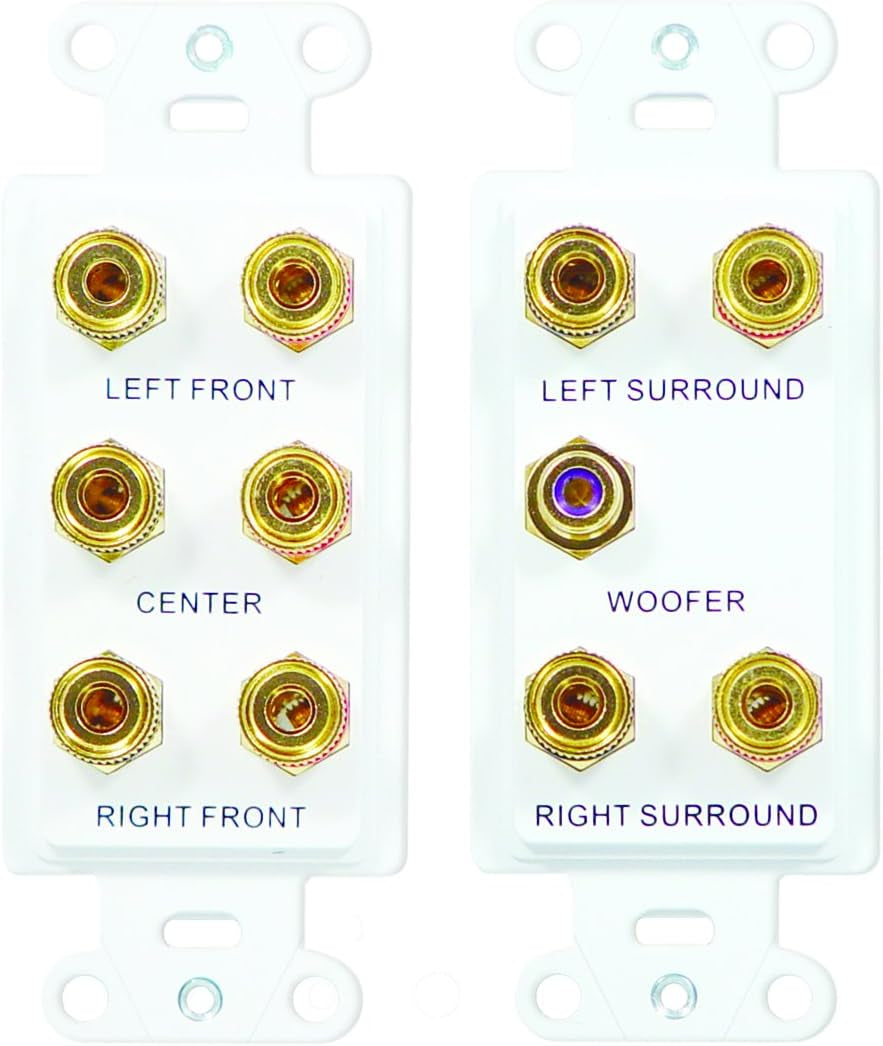 Legrand - Onq 5.1 Home Theater Outlet Straps, Home Theater Connection Kit with Home Theater Strap and Cable Access Strap, White, 1 Count, F9004WH