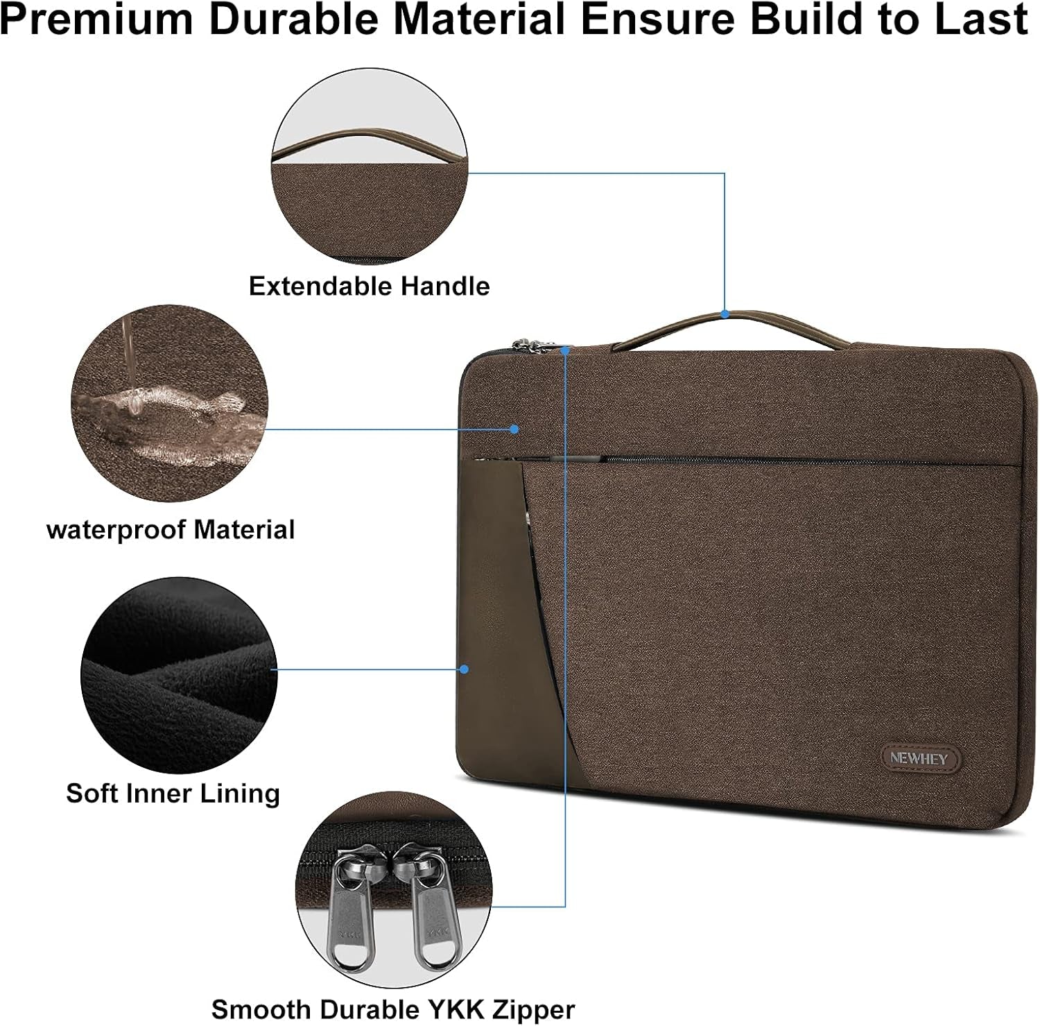 Laptop Sleeve Case 15.6 Inch Waterproof Durable Laptop Case Shockproof 360 Protective Bag with Handle Compatible with Macbook Pro 15 Inch, 15-15.6 Inch Hp/Asus/Acer/Dell/Lenovo/Notebook Computer
