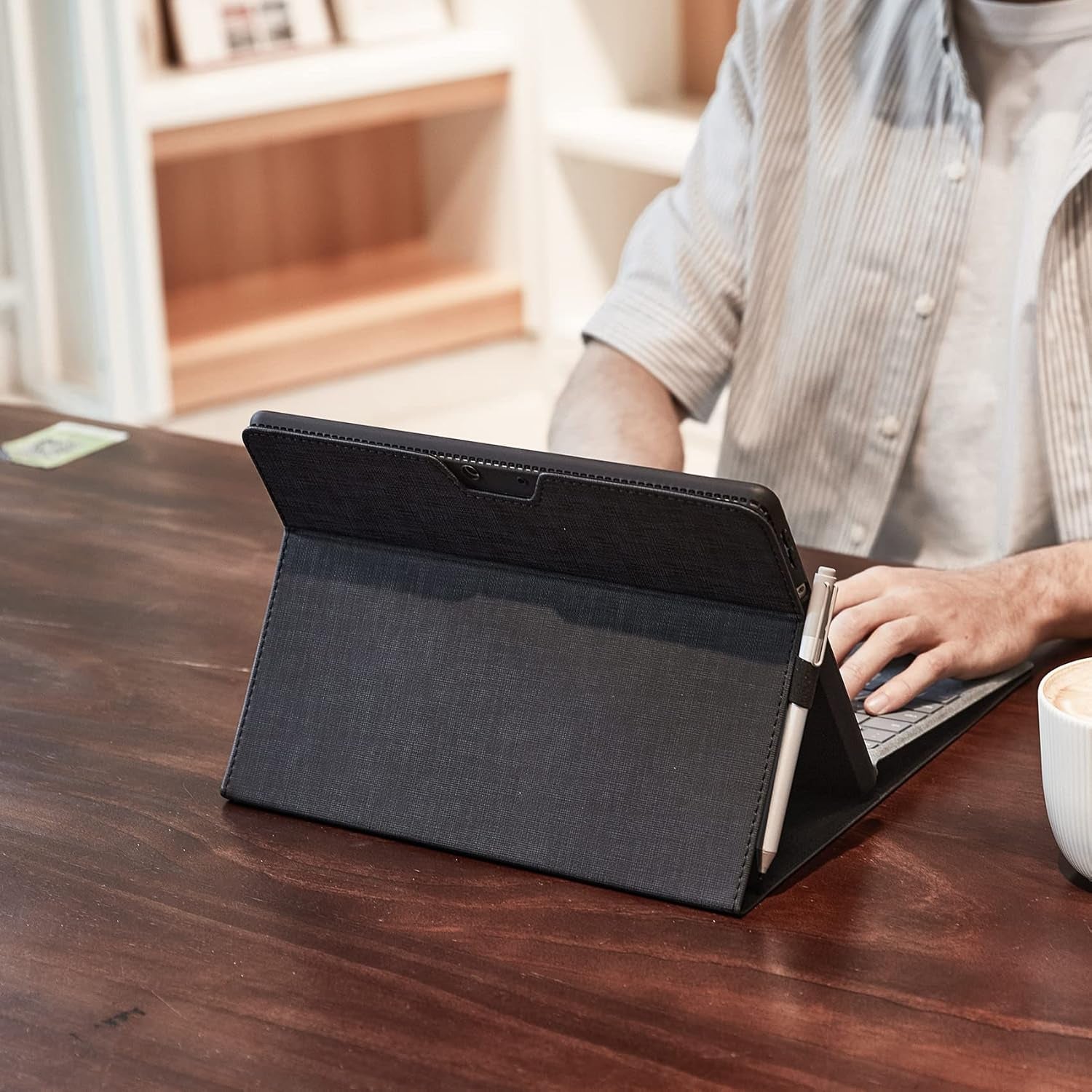 Microsoft Surface Pro 8 Case,Multi-Angle Slim Lightweight Protective Cover with Stylus Pen Holder for 2021 Surface Pro 8 13 Inch,Compatible with Type Cover Keyboard(Keyboard Not Included)