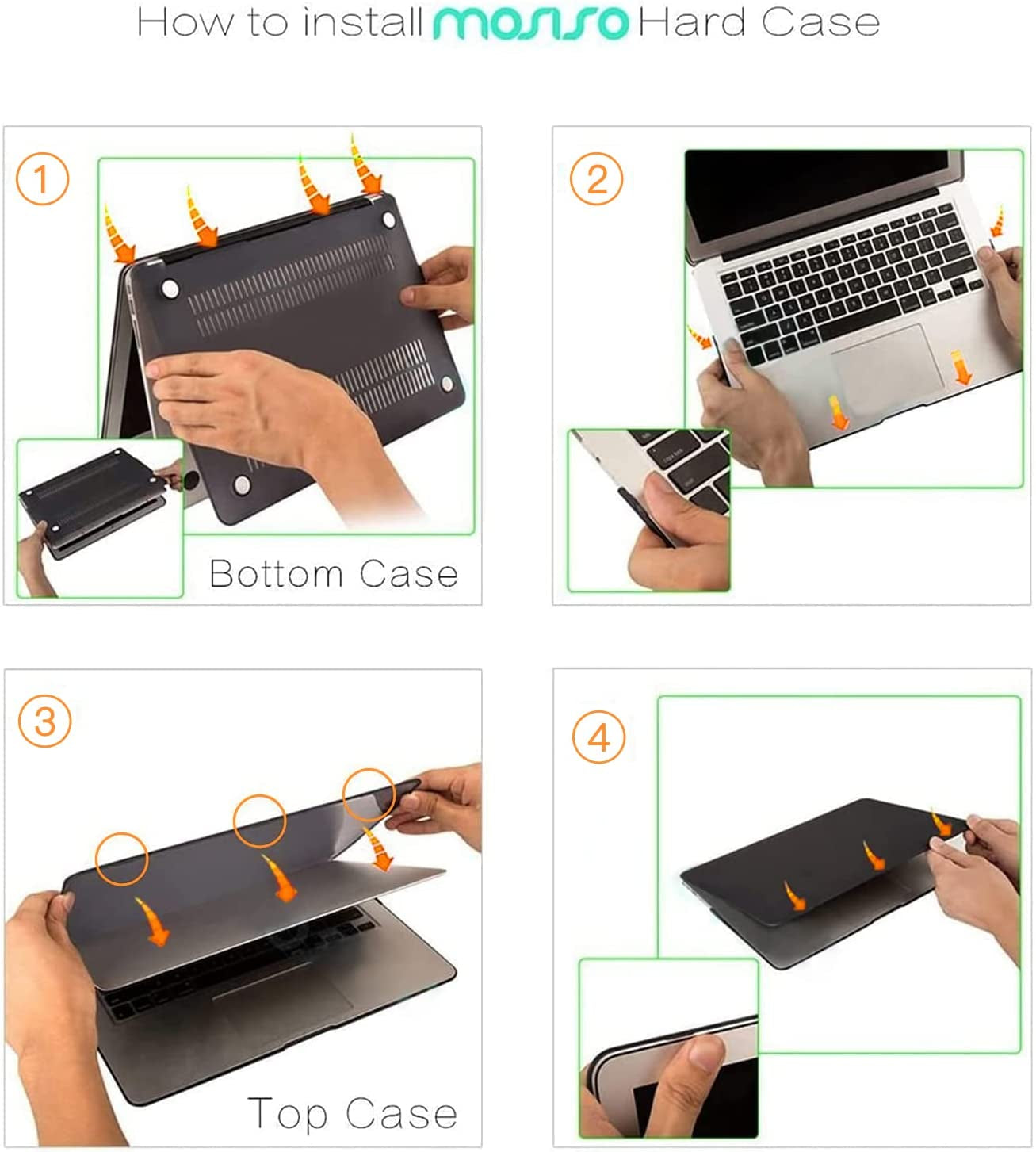 Compatible with Macbook Air 13 Inch Case (A1369 A1466, Older Version 2010-2017 Release), Plastic Hard Shell Case & Sleeve Bag & Keyboard Cover & Webcam Cover & Screen Protector, Midnight Green