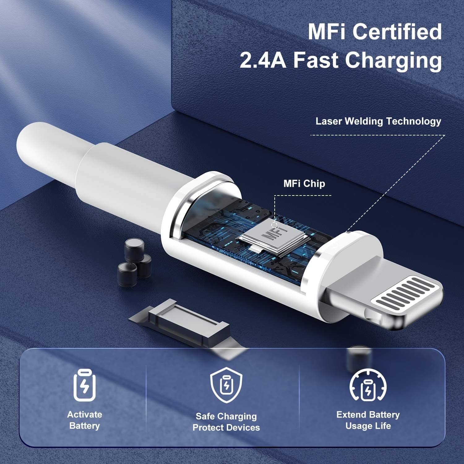 3Pack 3Ft [Apple Mfi Certified] Apple Iphone Charger,Iphone Chargers Iphone Lightning to USB Cable 3 Foot, Fast Charging Cord for Apple Iphone 12/11/11Pro/11Max/ X/XS/XR/XS Max/8/7, Ipad