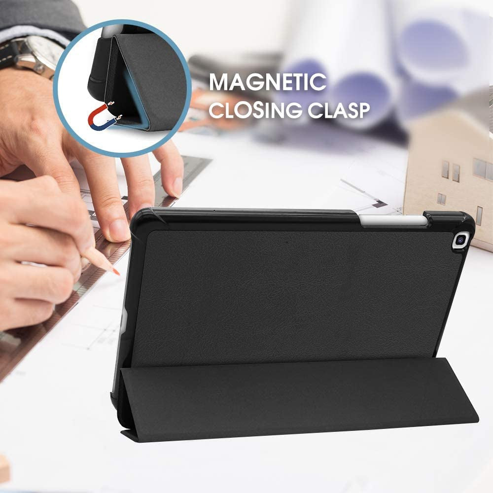 Slim Case for Galaxy Tab a 8-Inch 2019 T290 T295, Light Cover Trifold Stand Hard Shell Folio Case for 8.0 Inch Galaxy Tab a 2019 without S Pen Model SM-T290 (Wi-Fi) SM-T295 (LTE) –Black