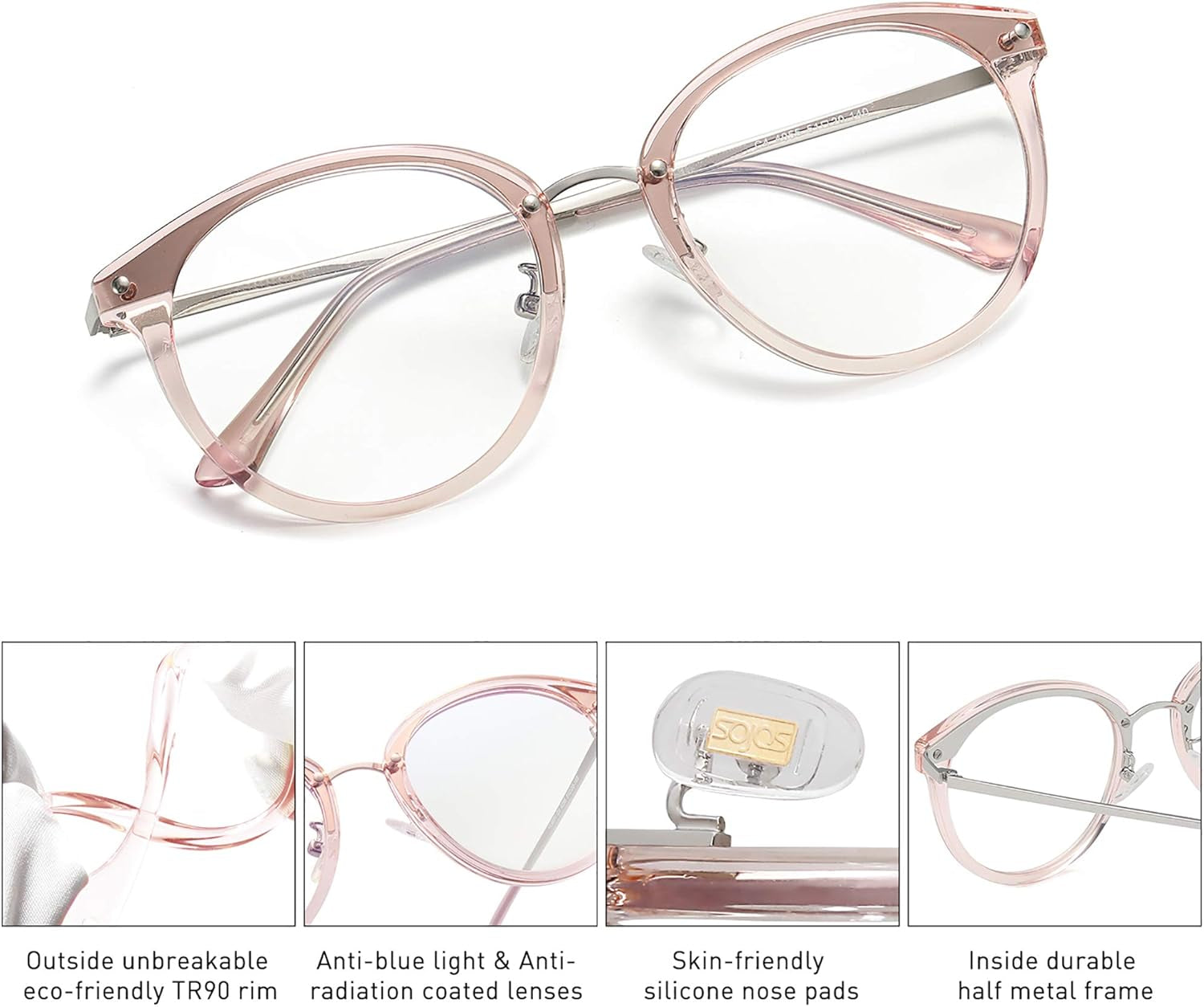 Retro round TR90 Blue Light Reading Glasses Womens Mens Readers Computer Glasses Eyewear Frame SJ9001